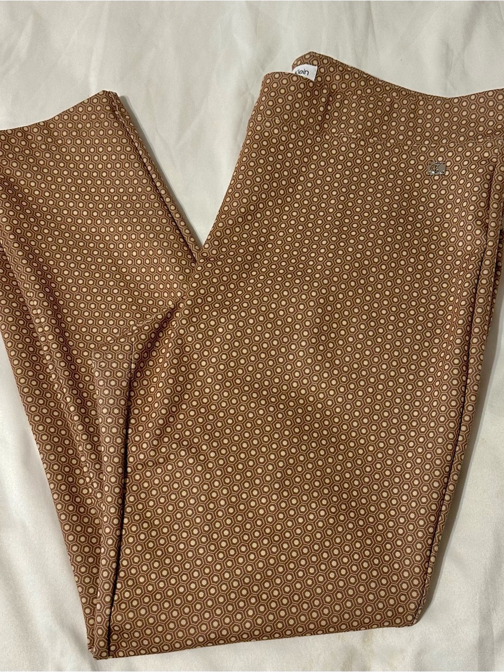 Calvin Klein Brown Hexagon Print Pants